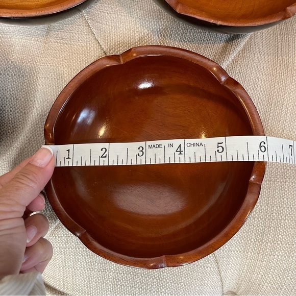 LOT of 5 Mahogany Wood bowl - Picture 6 of 9